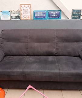 Mobilier canapé 3 places Ikea gris anthracite non convertible