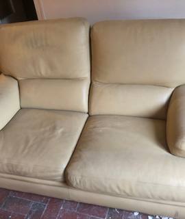 Mobilier canapé  cuir à donner