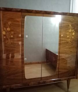 Mobilier chambre à coucher vintage lit armoire